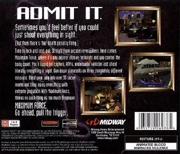 Maximum Force (US) box cover back